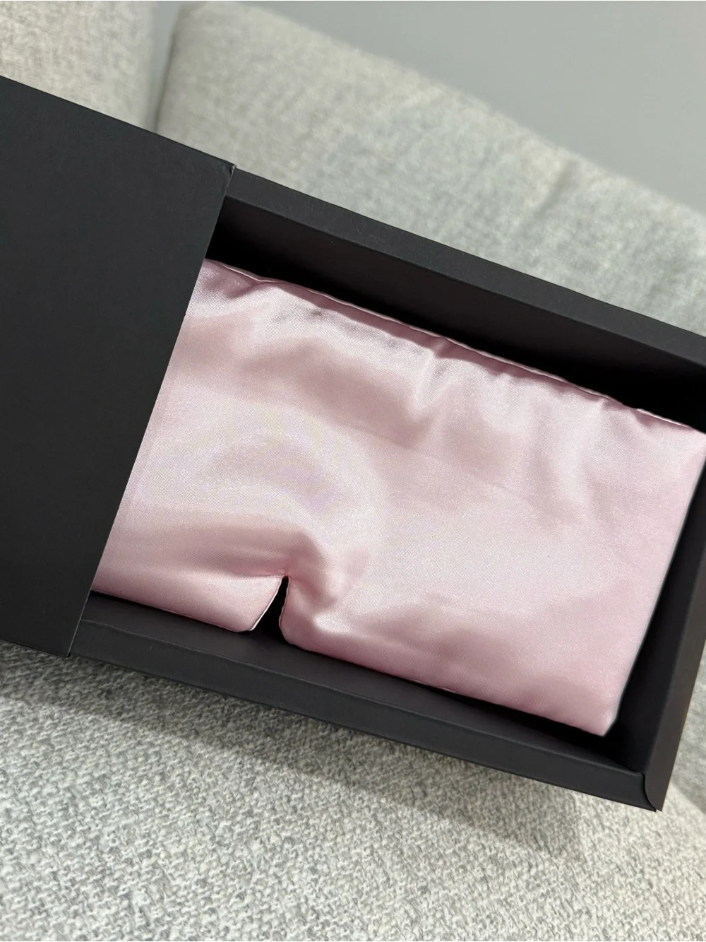 Blush Pink Satin Eye Mask For Travel and Rest